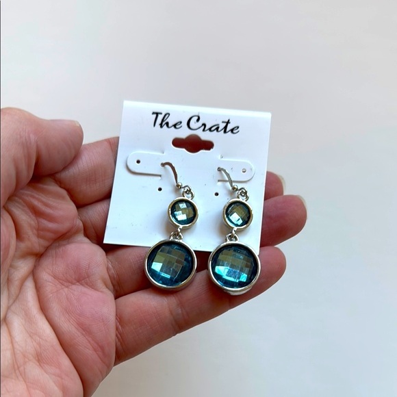 NWT The Crate Blue and Silver dangle Earrings - Picture 2 of 5